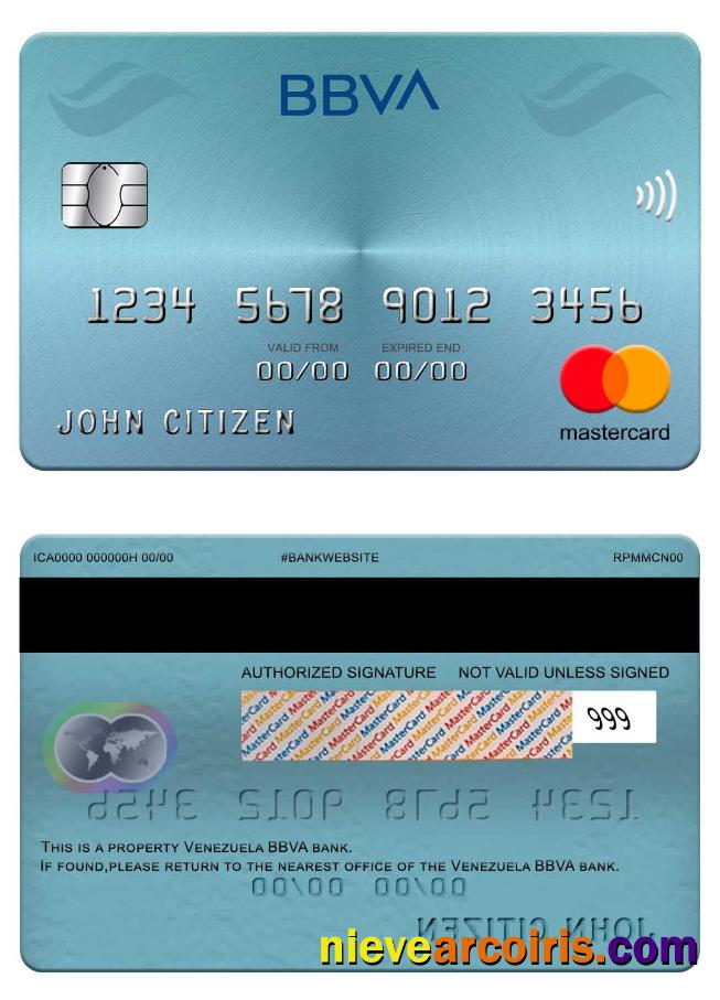 Venezuela BBVA bank mastercard